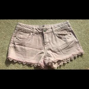 -Light pink jean shorts